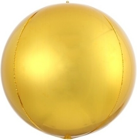 Шар (18''/46 см) Сфера 3D, Золото, 1 шт.
